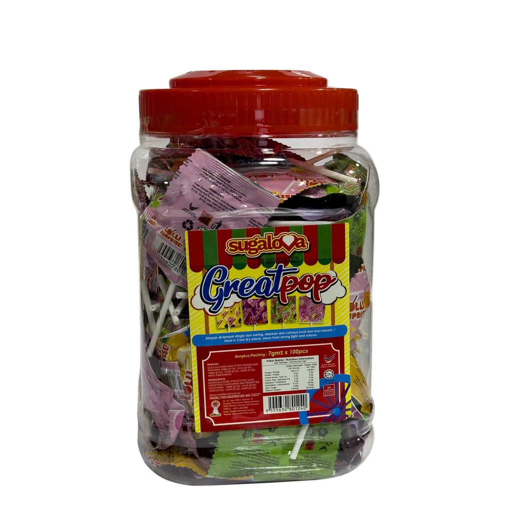 Great Pop Flat Lollopop Jar 7g