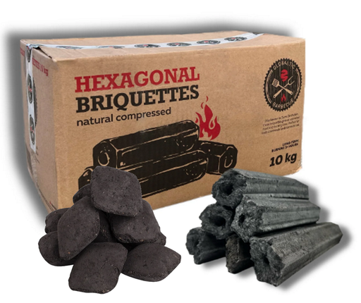 [57002] Coconut Shell Charcoal Briquettes 10 Kg (Pillow)