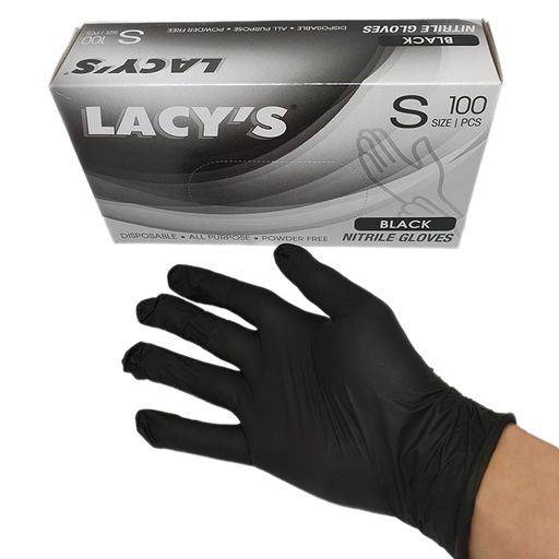 [55071] Lacy's Nitrile Glove Black 100pcs (Small)