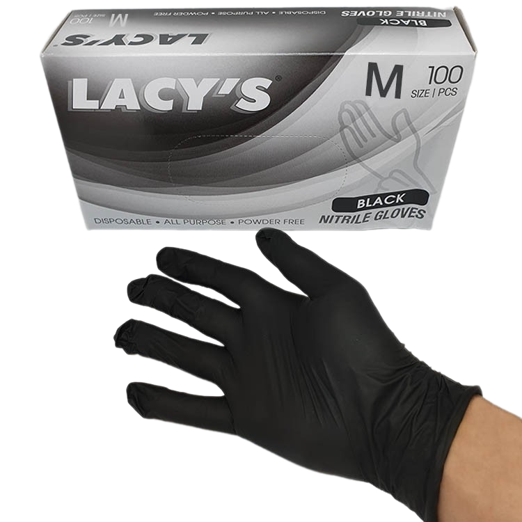 Lacy's Nitrile Glove Black 100pcs