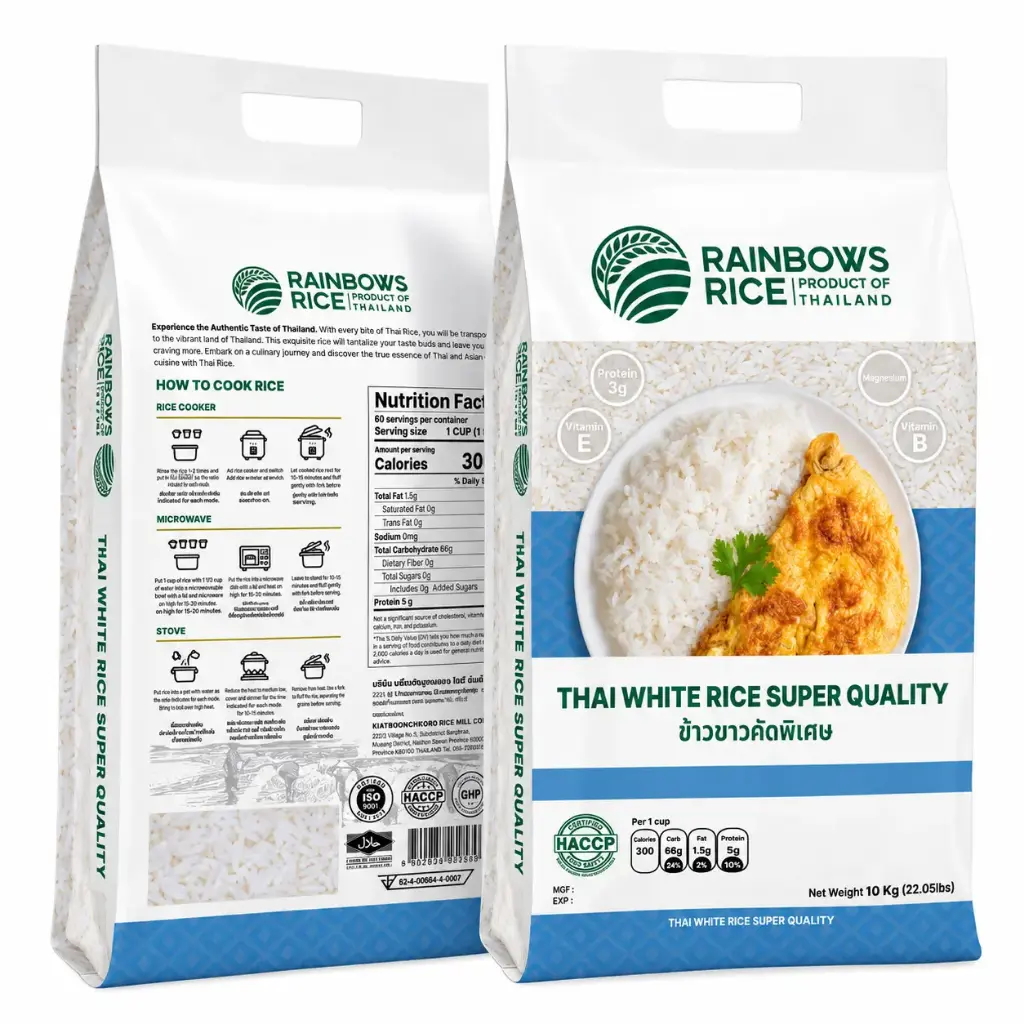 Rainbows Thai Long Grain White Rice 10Kg