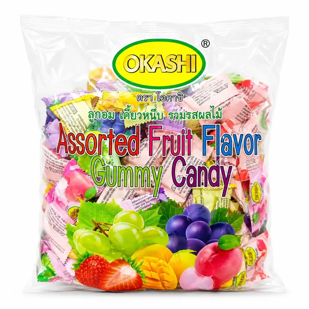 Okashi Assorted Fruit Flavor Gummy 1Kg