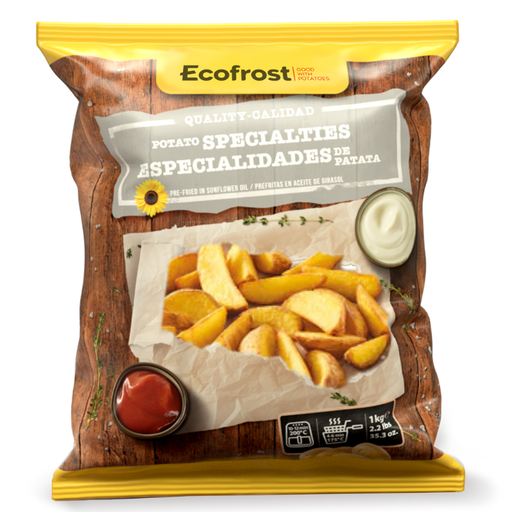 [48215] Ecofrost Potato Wedges Skin 1Kg