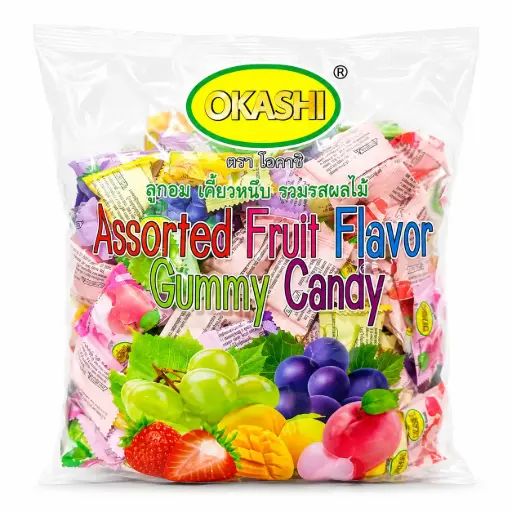 [24371] Okashi Assorted Fruit Flavor Gummy 1Kg